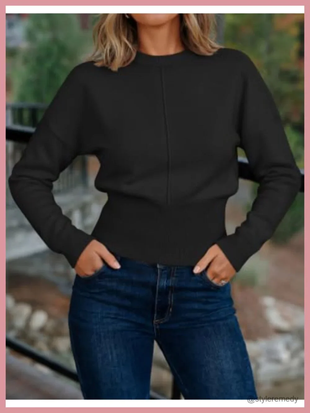ZESICA Women's Long Sleeve Crewneck Cinched Waist Pullover Knit Sweaters |
